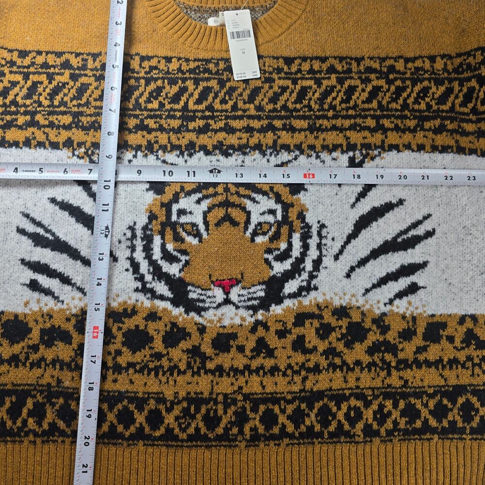 NWT Pilcro x Anthropologie Tiger Icon Wool Blend Sweater. Size XL. Retails $178 - Picture 6 of 10